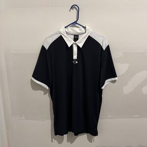 Oakley Black and White Polo Shirt Classic Design
